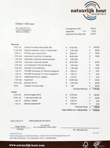 Voorbeeld offerte